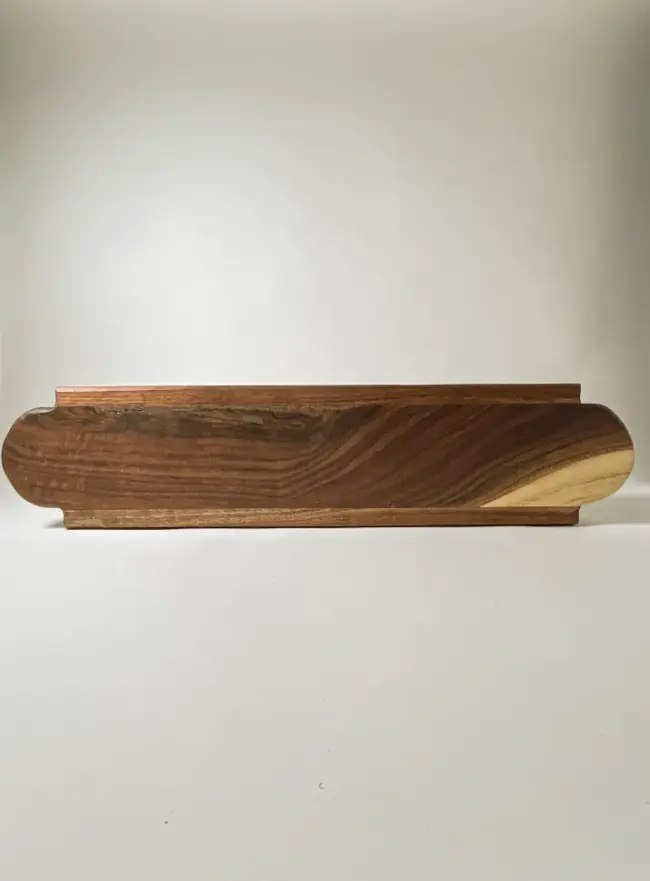 Walnut wooden french bread slicer
