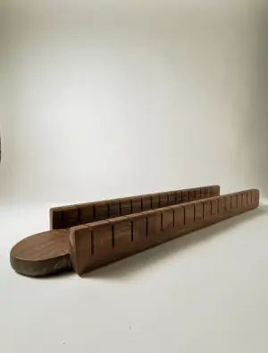 Walnut wooden french bread slicer