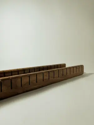 Walnut wooden french bread slicer