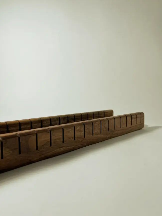 Walnut wooden french bread slicer