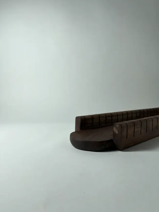 Walnut wooden french bread slicer
