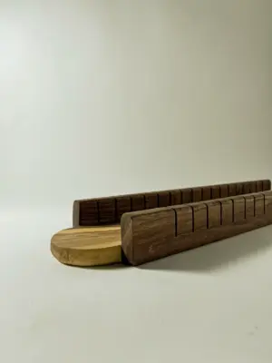 Walnut wooden french bread slicer