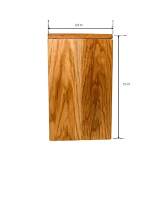 Handcrafted Red Oak Wood Trash Can Bin with Removable Wooden Lid Dimensions
