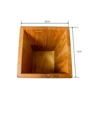 Handcrafted Red Oak Wood Trash Can Bin with Removable Wooden Lid Dimensions