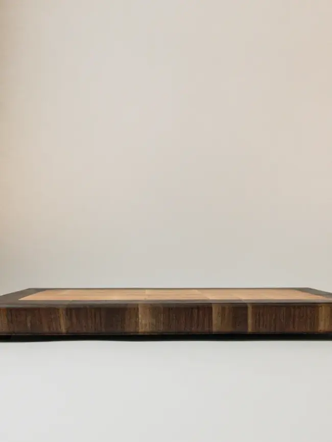 Walnut and maple end grain cutting board