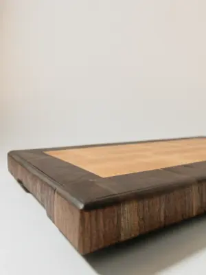Walnut and maple end grain cutting board