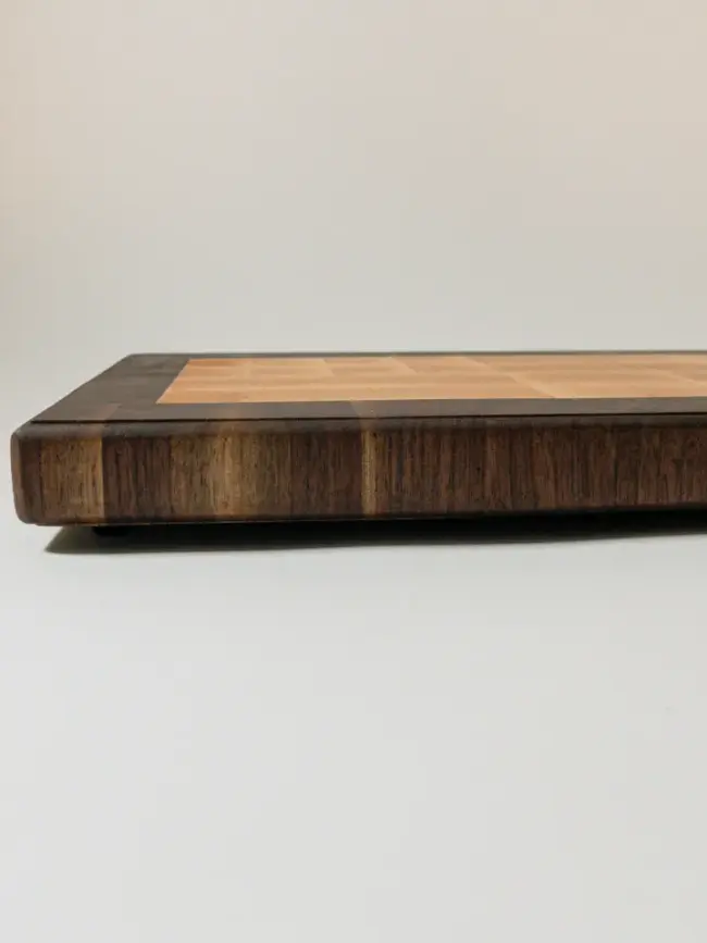 Walnut and maple end grain cutting board