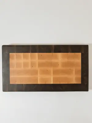 Walnut and maple end grain cutting board