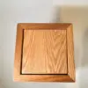 Red oak flippity-top wood trash can bin Handcrafted red oak wood trash can bin with removable wooden lid