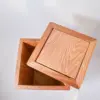 Red oak flippity-top wood trash can bin Handcrafted red oak wood trash can bin with removable wooden lid