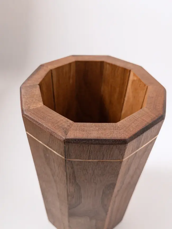 Walnut wood kitchen utensil holder