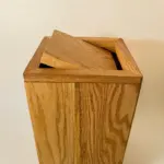 Red Oak Flippity-Top Wood Trash Can Bin