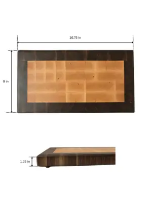 Handcrafted Maple and Walnut End Grain Cutting Board Dimensions