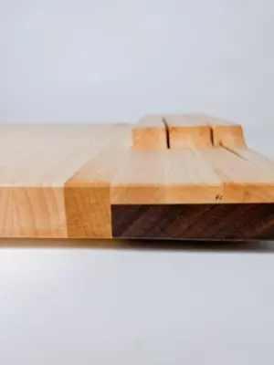 Maple edge grain cutting board with knife storage