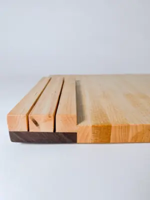 Home Maple edge grain cutting board with knife storage
