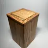 Red oak flippity-top wood trash can bin