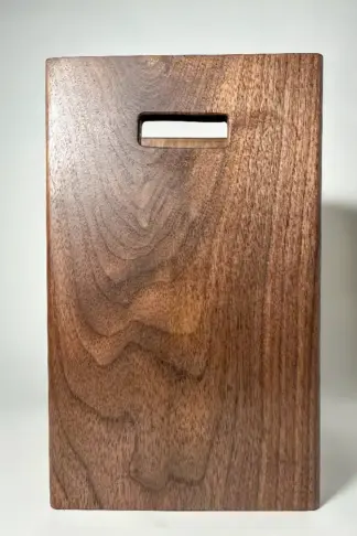 Walnut wood trash can bin with lid and handle