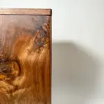 Walnut Flippity-Top Wood Trash Can Bin (with Handle)