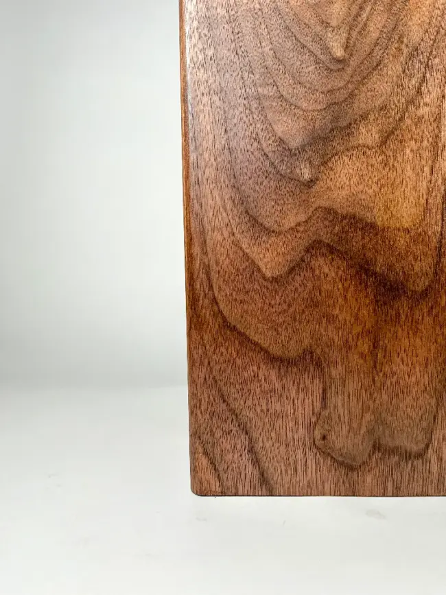 Walnut wood trash can bin with lid and handle