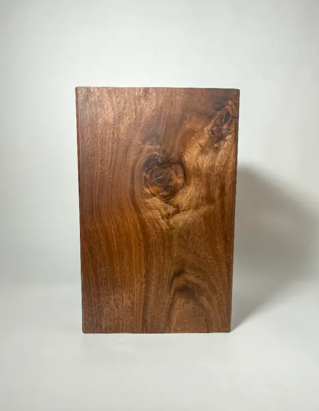 Walnut wood trash can bin with lid and handle