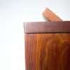 Walnut flippity-top wood trash can bin (small, large) Walnut flippity-top wood trash can bin top flipped