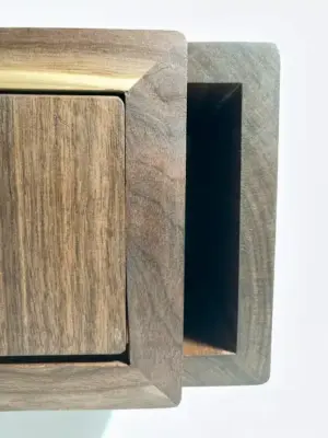 Walnut flippity-top wood trash can bin (without handle) (7)