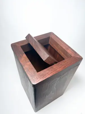 Home Walnut flippity-top wood trash can bin (without handle)-15