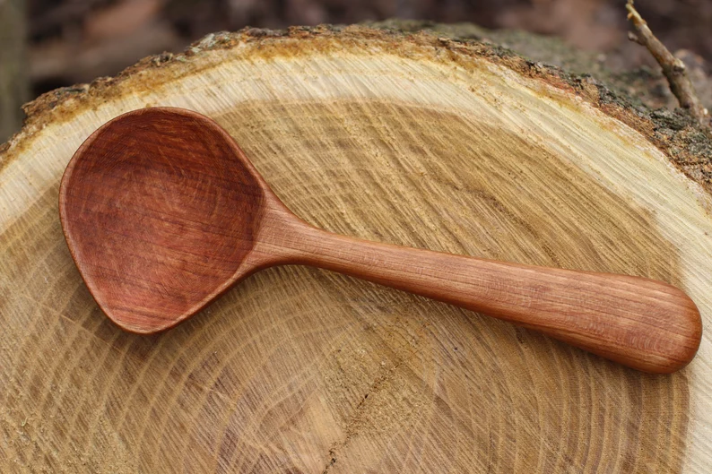 Handcrafted wooden serving spoon (maple, cherry walnut, oak)