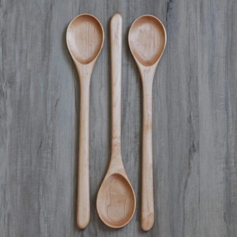 15. 5 inches handmade long wooden spoon kitchen utensils