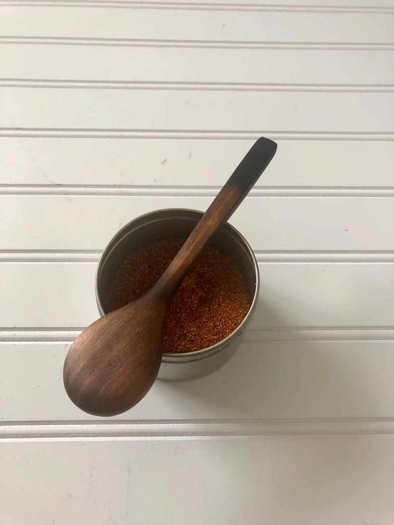 Handcrafted small wood spoon set for spice, coffee, and tea spoon