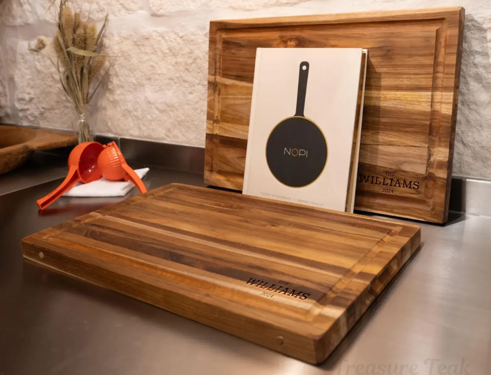 Handcrafted teak wood kitchen utensils set