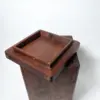Walnut flippity-top wood trash can bin (small, large) Walnut flippity-top wood trash can bin