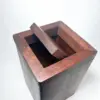 Walnut flippity-top wood trash can bin (small, large) Walnut flippity-top wood trash can bin