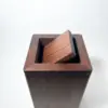Walnut flippity-top wood trash can bin (small, large) Walnut flippity-top wood trash can bin