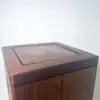Walnut flippity-top wood trash can bin (small, large) Walnut flippity-top wood trash can bin