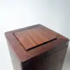 Walnut flippity-top wood trash can bin (small, large) Walnut flippity-top wood trash can bin-12