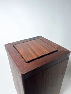Walnut flippity-top wood trash can bin-12