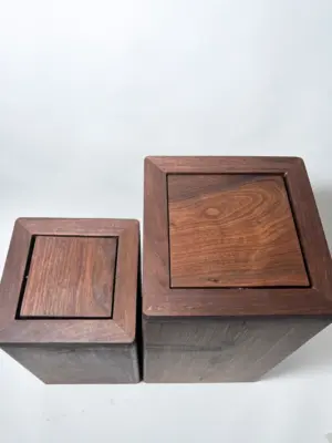 Walnut flippity-top wood trash can bin-39