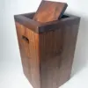 Walnut flippity-top wood trash can bin-41