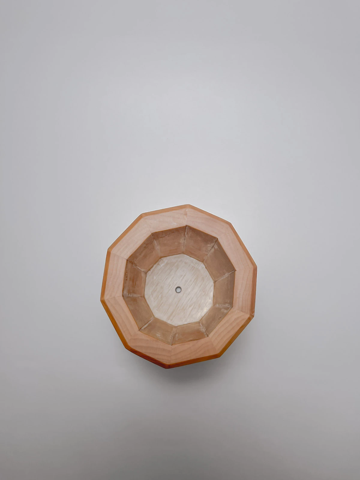 Maple wood kitchen utensil holder with walnut strip Maple wood kitchen utensil holder with walnut strip top view
