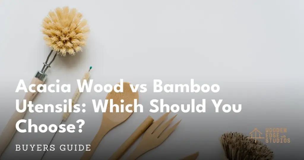 Acacia wood vs bamboo utensils: which should you choose? Acacia wood vs bamboo utensils comparison showing natural kitchen tools