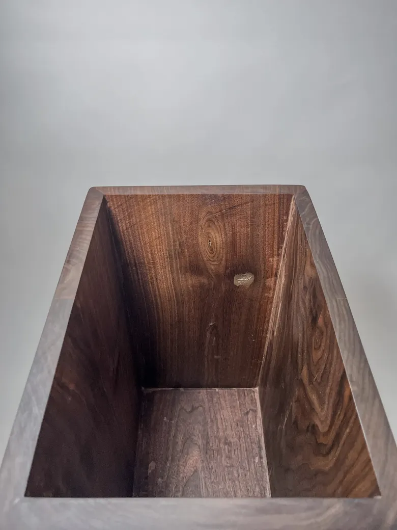 Walnut wooden laundry hamper with lid Wooden laundry hamper