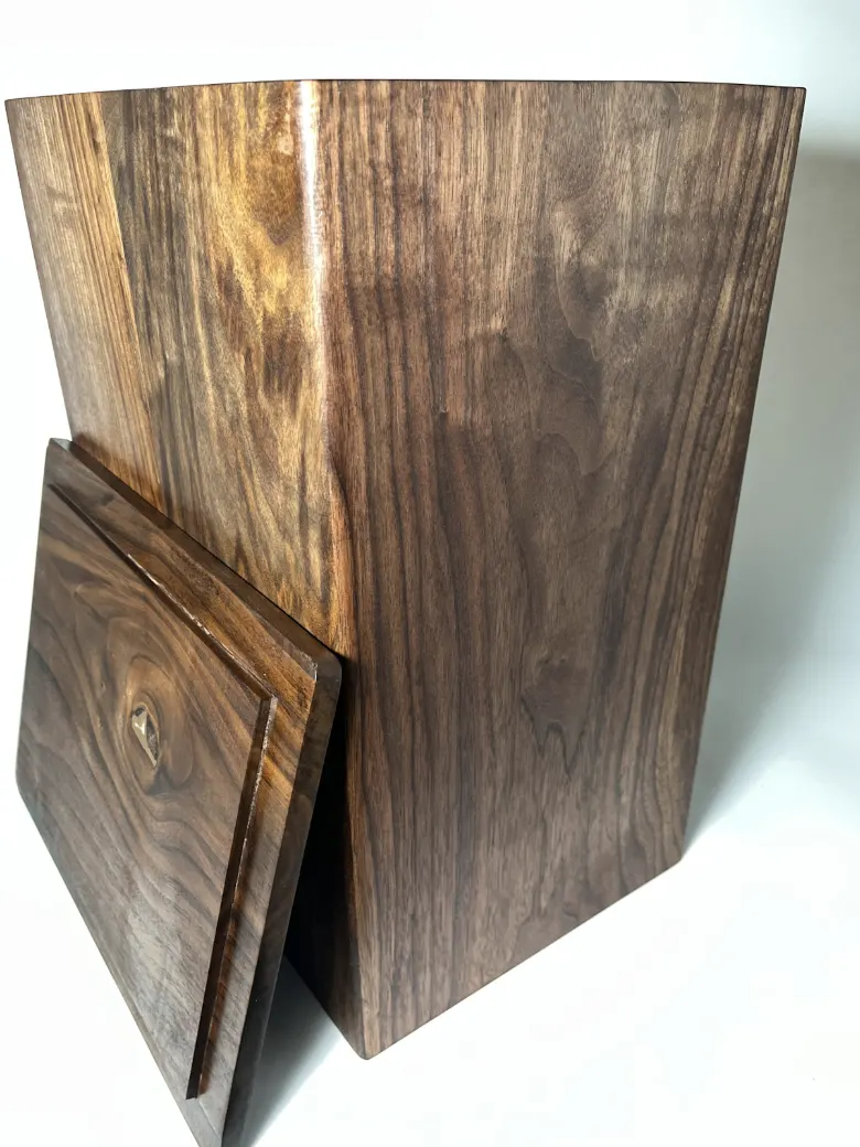 Walnut wooden laundry hamper with lid Wooden laundry hamper