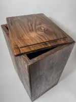 Walnut wooden Laundry Hamper with Lid