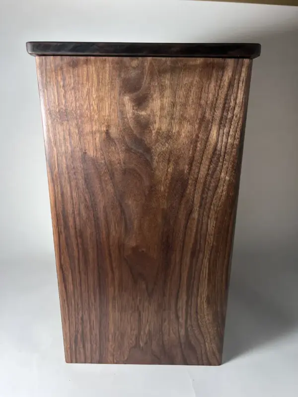 Walnut wooden laundry hamper with lid Wooden laundry hamper